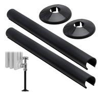 4PCS Radiator Pipe Covers Sturdy and Durable Not Lose Color Black Radiator Cover Easy to Install and Remove Versatile Usage Radiator Cover Black for Finishing and Protecting Exposed Pipe Holes