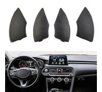4PCS Radio Button Compatible With for Fiat-500 Car CD Button Beige Trim Covers Car Interior Mouldings For From 2008 for ONWARDS, Black