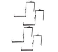 4pcs Railing Flower Pot Bracket Adjustable Holder for Rectangular Pots | Black Coated Finish, Curve Hook Mounting, Space-saving Design, for Balcony Railings and Decks