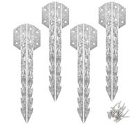 4pcs Railway Sleepers Brackets, 30cm Heavy Duty Sleeper Stakes, Galvanised Steel Jagged Sleepers Brackets for Garden Timber Planter Beds for Driveway Garden Edging