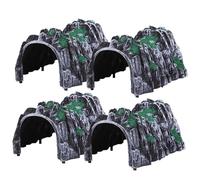 4pcs Railway Train Tunnel, 7" Realistic Model Train Scenery Tunnel, Simulation Railway Cave Car, Plastic Mountain Model Accessories, Playing GiftsTrain