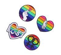 4Pcs Rainbow Heart Lgbt Badges Fashionable Bisexual Brooches for Dresses Bags Accessories Decorative Pins for Pride Events Weddings Celebrations