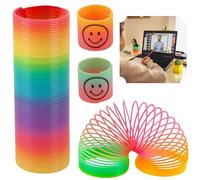 4Pcs Rainbow Magic Slinky Spring Toys, Assorted Sizes Plastic Walking Coil Fidget Toys for Kids Adults, Birthday Party Bag Fillers, Stocking Fillers & Return Gifts