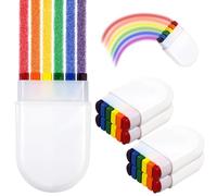 4PCS Rainbow Pride Flag Face Paint, Face Paint Crayons Kit, Children's Face Paint Set, Gay Pride Rainbow Stripe Fan Brush Stick, Toxic Face Body Crayons for Kids, Bright Colors Body Painting Kit