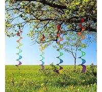 4PCS Rainbow Wind Spinner - 59" Rainbow Curlie Spinner Hanging Wind Twister - Outdoor Hanging Wind Socks - Colorful Windsock Streamers for Yard Tent Garden Outdoor Lawn Decoration