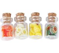 4Pcs Random Colour Dollhouse Glass Fruit Jar with Lid Handmade Ornaments Fruit Slice with Preserves Mini Food Ornaments 1:12 Inexpensive and Durable Nice Design, Ornaments