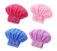 4Pcs Rapid Drying Microfibre Hair Towel Wrap - Super Absorbent Anti Frizz Dry Hair Hat for Women and Girls