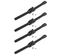 4pcs Ratchet Buckle Strap 8.1 Inch Roller Skates Replacement Band | Stainless Steel Roller Buckles, Black Finish and Screw Set, Universal Fit for Street Skating