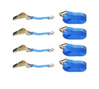 4Pcs Ratchet Straps 25MM 5M 800KG Ratchet Tie Down Straps With J Hooks Lashing Straps Heavy Duty Load Securing Straps for Trailer Motorcycle SUP Kayak Luggage Cargo Transportation (4PCS)