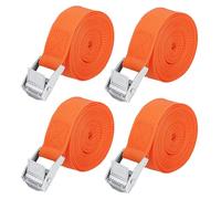 4Pcs Ratchet Tie Down Straps, 2.5m x 25mm Heavy Duty Lashing Straps, Adjustable Black Bike Rack Straps Tensioning Belts with Quick Release Cam Bukle for Vans,Motorcycle,Trucks,Trailer,Luggage,Cargo