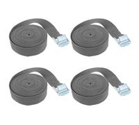 4Pcs Ratchet Tie Down Straps, Adjustable Tensioning Belt Lashing Straps for Cargo Luggage Vans Trucks Motorcycle (Grey) - 5m x 25mm