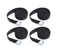 4Pcs Ratchet Tie Down Straps, Adjustable Tensioning Belt Lashing Straps for Cargo Luggage Vans Trucks Motorcycle (Black) - 1m x 25mm
