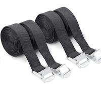 4Pcs Ratchet Tie Down Straps - Heavy Duty Lashing Straps, 2.5m x 25mm, Black, Adjustable, Quick Release Cam Buckle for Vans, Motorcycle, Trucks, Trailers, Luggage