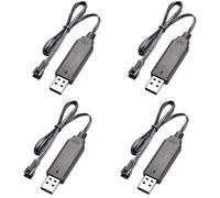 4PCS RC Battery Charger 3.7V Usb Charger Cable with SM-2P plug for NiCd/NiMH/LiPo Batteries Fit for RC Car FPV Drone Quadcopter