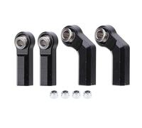 4Pcs RC Car Ball Joint for 1/10 Model Car, M4 Metal CW Positive Thread 7.0mm with 2 Curved and 2 Straight Tools, Replacement for RC Vehicle Suspension Steering System (Black)