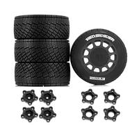 4PCS RC Car Rubber Tire Wheel 100x40mm Hex Hub 14mm 17mm RC Spare Parts for 1/7 1/8 WRC Rally KM FS Kyosho ARRMA ZD Racing RC Car (Titanium)