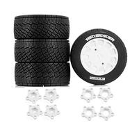 4PCS RC Car Rubber Tire Wheel 100x40mm Hex Hub 14mm 17mm RC Spare Parts for 1/7 1/8 WRC Rally KM FS Kyosho ARRMA ZD Racing RC Car (White)