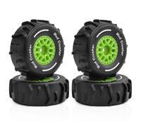 4PCS RC Car Rubber Tire Wheel 72x26mm RC Replacement Parts for ARRMA 1/16 Mojave GROM RC Car (Green)