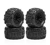 4PCS RC Car Rubber Tire Wheel RC Spare Parts for 1/18 ARRMA Typhon Granite GROM RC Car (Black)