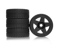 4PCS RC Car Rubber Tire Wheel Tyre 110x42mm Hex Hub 17mm RC Replacement Parts for WRC 1/8 1/7 FSR KM MJX 7303 7304 Rally RC Car (Black)