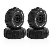 4PCS RC Car Rubber Tire Wheel Tyre 72x26mm RC Replacement Parts for ARRMA 1/16 Mojave GROM RC Car (Black)