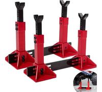 4PCS RC Car Scale Stand Metal Jack for 1/8 1/10 RC Traxxas TRX4 Axial SCX10 | RC Scale Accessory Jack for RC4WD Tamiya CC01 D90 HPI HSP D110 TF2 Redcat Gen7 Gen8 (Red)