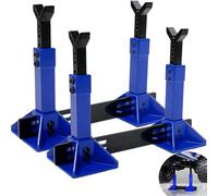 4PCS RC Car Scale Stand Metal Jack for 1/8 1/10 RC Traxxas TRX4 Axial SCX10 | RC Scale Accessory Jack for RC4WD Tamiya CC01 D90 HPI HSP D110 TF2 Redcat Gen7 Gen8 (Blue)