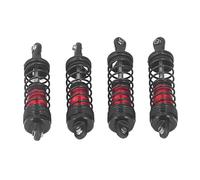 4Pcs RC Car Shock Absorber for LC Racing 1/14 1/16, Aluminum Alloy Front Rear Shock Damper, High Elasticity Stable Suspension System with Durable Plastic Components for RC M (Red)