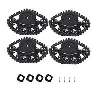 4pcs RC Car Tire Wheel Rubber Crawler Tyre with ABS Material | Strong rubber crawler tyres with concave convex surfaces for WPL 1/16 military truck replacement parts reduce energy loss