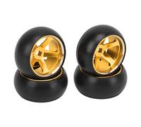 4Pcs RC Car Tires and Rims for Wltoys K989 K969 P939 284131 1/28 Remote Control Car (Gold)