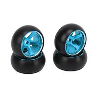 4PCS RC Drift Tires Aluminum Alloy RC Tires and Wheels Set for Wltoys K989 K969 P939 28413 1/28 RC Cars (Blue)