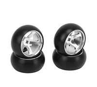 4PCS RC Drift Tires Aluminum Alloy RC Tires and Wheels Set for Wltoys K989 K969 P939 28413 1/28 RC Cars (Ti Color)