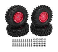 4PCS RC Off Road Vehicle Tires 1.9 Inch Universal Rubber RC Wheels and Tires for RC Off Road Vehicle Climbing Car (Rojo)