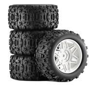 4PCS RC Rubber Tires Wheels 90x45mm Hex Adapter 12mm for 1/14 1/16 MJX ARRMA Mini Kraton TRAXXAS E-Revo Monster Truck RC Car