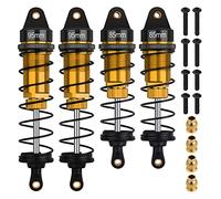 4Pcs RC Shocks Set 1:10 Scale 85mm Front & 95mm Rear Shock Absorber Set Replacement Parts Compatible with 1/10 1/12 WLtoy Kyosho Tamiya Losi RC Buggy/Rally Racing Cars (Gold)