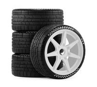 4PCS RC Tires 17mm Hex On-Road Wheels For HongNor X3GT 1/8 Car Upgrades | RC Car Upgrades & Replacements, universal 17mm hex on-road tires improve grip and stability Upgrade