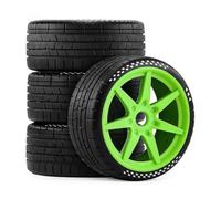 4PCS RC Tires 17mm Hex On-Road Wheels For HongNor X3GT 1/8 Car Upgrades | RC Car Upgrades & Replacements, universal 17mm hex on-road tires improve grip and stability Upgrade