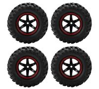 4Pcs RC Tires, 96mm Rubber RC Car Tires Non-skid Wheel Tyres with Hubs, 12 mm Hex, Foam Inserts, for 1/10 Scale RC Crawler Off-road Truck Car