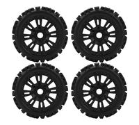 4Pcs RC Truck Wheels 17mm Hex | Off Road Rubber Tires for 1/8 Scale Remote Control Car | Universal Replacement for BrandA/Arrma/BrandB | Enhanced Grip & Traction