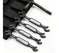 4pcs RC Turnbuckle Wrench 3.0/3.2/3.5/3.7/4.0/5.0/5.5/6.0mm Nut Ball Joint Remover with Thin Hex Nut Driver 4mm & 5mm, RC Repair Tool for RC Crawler Car Boat Upgrade Parts, Black & Silver