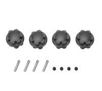 4PCS RC Wheel Hex Hub Aluminum Alloy 17mm RC Hub Nut Wheel Drive Hex Hub Adapter with Pins for Traxxas RC Car Upgrade Parts (Black)