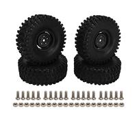 4PCS RC Wheel Set 1.9 Inch 120mm Diameter Plastic Tires for 1/10 Scale RC Off Road Car (Black)