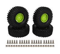 4PCS RC Wheel Set 1.9 Inch 120mm Diameter Plastic Tires for 1/10 Scale RC Off Road Car (Green)