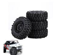 4Pcs RC Wheel Tires Set, 96mm/3.78in 1:10 Tires Rubber Tyres Lightweight Super Grip Hex Black Plastic Wheel Rims with Screws for SCX10 RC4WD D90 CC01 1/10 Car