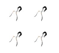 4pcs Realistic Fake Pirate Beard Black Chemical Fiber Accessory | High Realism, Comfortable Fit, Versatile Pairing, Men for Performances, Halloween, Pirate Style