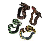 4Pcs Realistic Fake Snake Bracelet Trick Toys, Plastic | Vivid Creepy Design for Costume Parties and Classrooms, Wearable Hand Accessory, No Fading