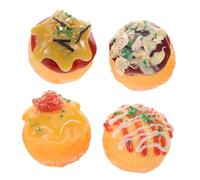 4Pcs Realistic PVC Japanese Snack Models for Play Kitchen Photography Props and Restaurant Display Lightweight Educational