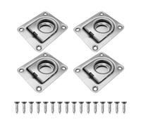 4PCS Recessed Tie Down D-Rings Anchors,Stainless Steel Flush Mount D-Rings with 16 Screws for Boats Trailers Trucks Floor Mount