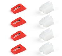 4Pcs Record Player Needles, Record Player Needle Replacement Ruby Tip Turntable Stylus Replacement Players Needle Accessories Vinyl Needles for Suitcase Turntable, Phonograph, LP Vinyl Players