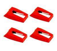 4pcs Record Player Needles, Turntable Replacement Needle Durable Turntable Stylus Replacement Parts for Vinyl Record Player (Red)